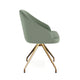 Sage Faux Leather/Polished Brass Frame |#| Faux Leather Upholstered Stationary Swivel Home Office Chair -Sage/PolishedBrass