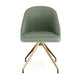 Sage Faux Leather/Polished Brass Frame |#| Faux Leather Upholstered Stationary Swivel Home Office Chair -Sage/PolishedBrass
