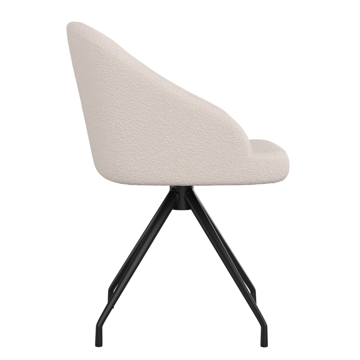 White Boucle/Oil Rubbed Bronze |#| Boucle Upholstered Stationary Swivel Home Office Chair -White/Oil Bronze