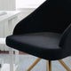 Black Velvet/Polished Nickel |#| Velvet Upholstered Stationary Swivel Home Office Chair -Black/Oil Bronze