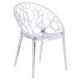 Transparent Oval Shaped Stacking Side Chair with Artistic Pattern Design