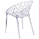 Transparent Oval Shaped Stacking Side Chair with Artistic Pattern Design