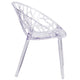 Transparent Oval Shaped Stacking Side Chair with Artistic Pattern Design