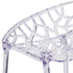 Transparent Oval Shaped Stacking Side Chair with Artistic Pattern Design