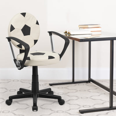 Sports Swivel Task Office Chair with Arms - View 2