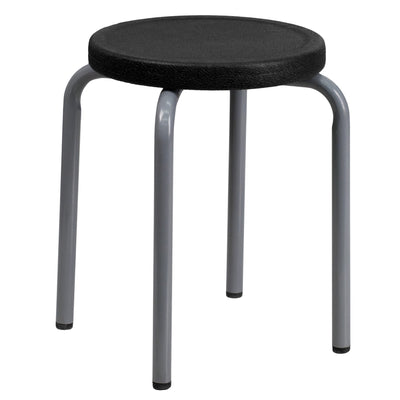 Stackable Stool with Silver Powder Coated Frame