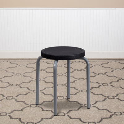 Stackable Stool with Silver Powder Coated Frame