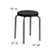 Black |#| Stackable Backless Stool with Black Seat and Silver Powder Coated Frame