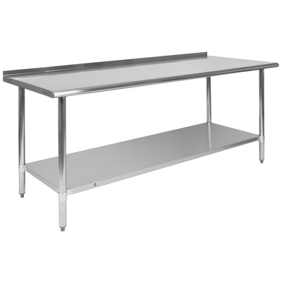 Stainless Steel 18 Gauge Prep and Work Table with 1.5