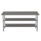 72"W x 30"D |#| 72"W x 30"D NSF Stainless Steel 18 Gauge Work Table - Backsplash and 2 Shelves