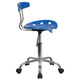 Bright Blue |#| Vibrant Bright Blue and Chrome Swivel Task Office Chair with Tractor Seat