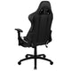 Black |#| Black Gaming Desk; Black & White Reclining Gaming Chair with Slide-Out Footrest