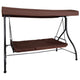 Brown |#| 3-Seat Outdoor Steel Converting Patio Swing and Bed Canopy Hammock in Brown