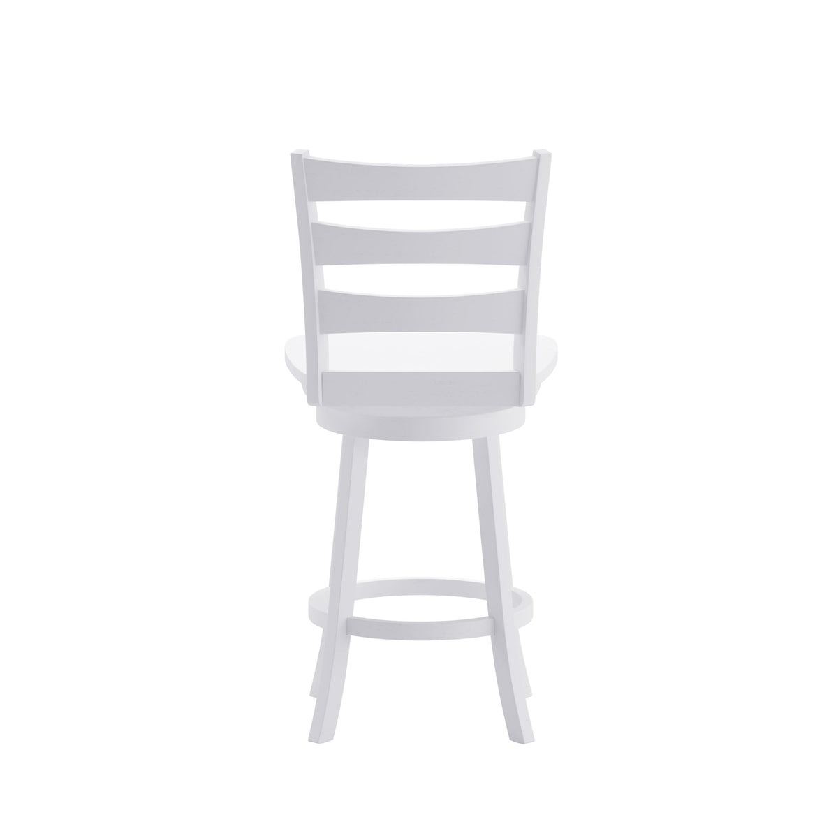 White Wash |#| Commercial Antique White Wash Wood Ladderback Swivel Counter Stool with Footrest