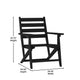 Black |#| All-Weather Commercial Adirondack Dining Chair with Fold Out Cupholder - Black