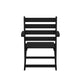 Black |#| All-Weather Commercial Adirondack Dining Chair with Fold Out Cupholder - Black