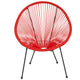 Red |#| Red Papasan Oval Woven Basket Bungee Lounge Chair - Indoor/Outdoor Furniture