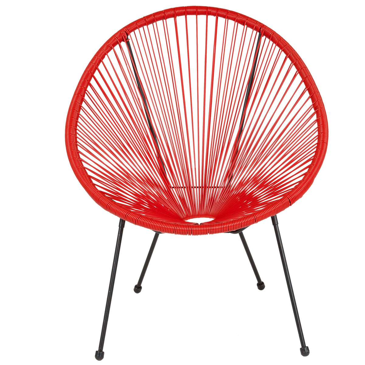 Red |#| Red Papasan Oval Woven Basket Bungee Lounge Chair - Indoor/Outdoor Furniture