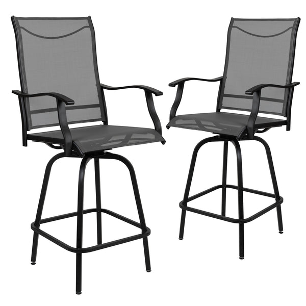 Gray |#| Outdoor Stool - 30 inch Patio Bar Stool / Garden Chair, Gray (Set of 2)