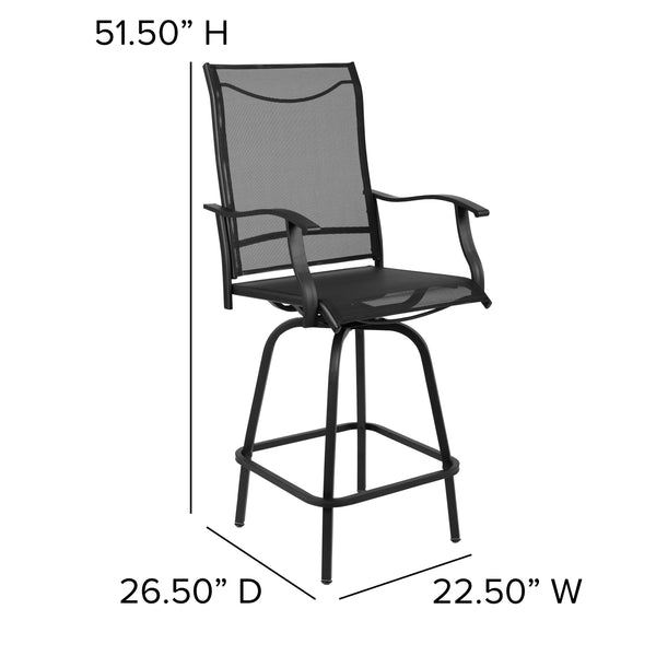 Black |#| Outdoor Stool - 30 inch Patio Bar Stool / Garden Chair, Black (Set of 2)