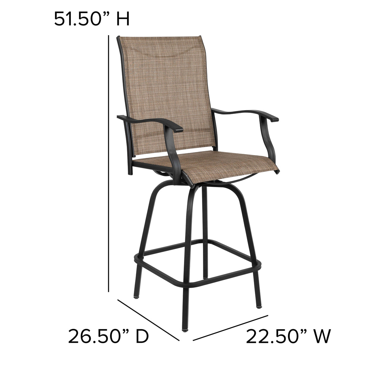 Brown |#| Outdoor Stool - 30 inch Patio Bar Stool / Garden Chair, Brown (Set of 2)