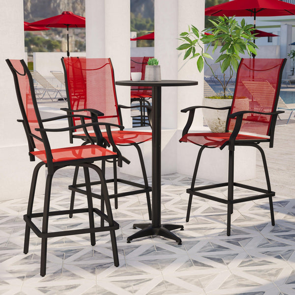 Red |#| Outdoor Stool - 30 inch Patio Bar Stool / Garden Chair, Red(Set of 2)