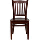 Mahogany Wood Seat/Mahogany Wood Frame |#| Vertical Slat Back Mahogany Wood Restaurant Chair - Hospitality Seating