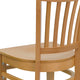 Natural Wood Seat/Natural Wood Frame |#| Vertical Slat Back Natural Wood Restaurant Chair - Hospitality Seating