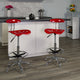 Red |#| Vibrant Red and Chrome Drafting Stool with Tractor Seat