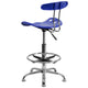 Nautical Blue |#| Vibrant Nautical Blue and Chrome Drafting Stool with Tractor Seat