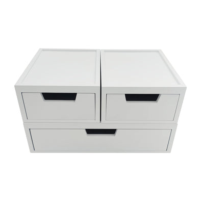 Weston Stackable Boxes with Drawers, Office Desktop Organizers, Set of 3 - View 1