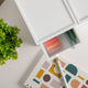 White |#| Set of 3 Engineered Wood Storage Boxes with Pullout Drawers in White
