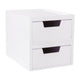 White |#| Set of 2 Enginnered Wood Storage Boxes with Pullout Drawers in White