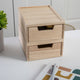 Light Natural |#| Set of 2 Paulownia Wood Storage Boxes with Pullout Drawers in Light Natural