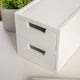White |#| Set of 2 Enginnered Wood Storage Boxes with Pullout Drawers in White