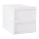 White |#| Set of 2 Enginnered Wood Storage Boxes with Pullout Drawers in White