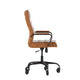 Brown LeatherSoft/Black Frame |#| Executive Chair with Black Frame & Arms on Skate Wheels - Brown LeatherSoft