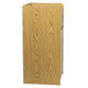 Oak |#| Wood Tray Top Receptacle in Oak - Commercial Grade Push Door Trash Can