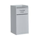 Gray |#| Wood Tray Top Receptacle in Gray - Commercial Grade Push Door Trash Can