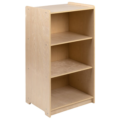 Wooden School Classroom Storage Cabinet/Bookshelf for Commercial or Home Use - Safe, Kid Friendly Design (Natural) - View 1