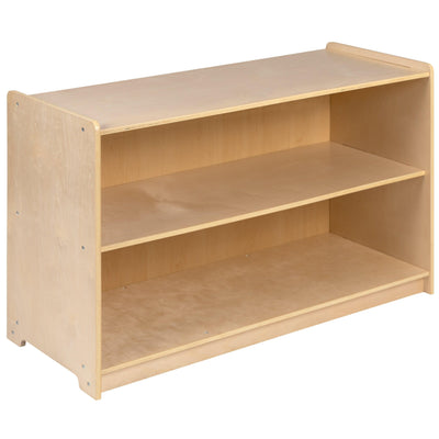 Wooden School Classroom Storage Cabinet for Commercial or Home Use - Safe, Kid Friendly Design (Natural) - View 1