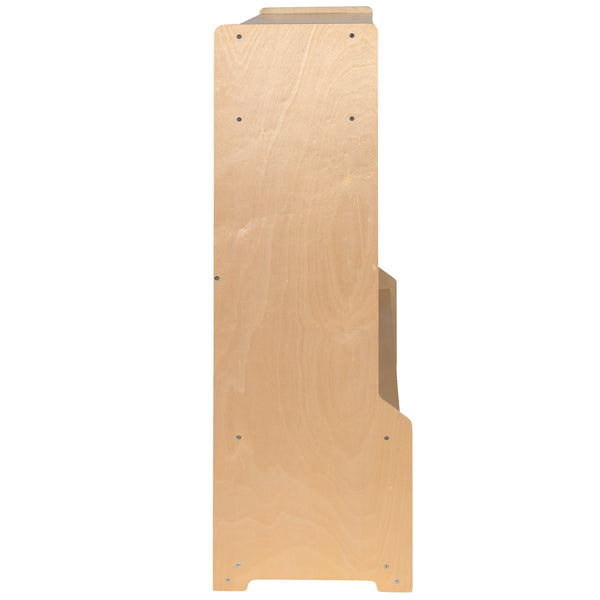 Wood 5 Section School Coat Locker with Bench, Cubbies and Storage Organizer Hook