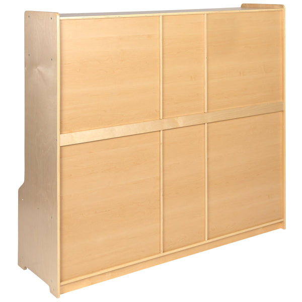 Wood 5 Section School Coat Locker with Bench, Cubbies and Storage Organizer Hook