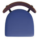 Walnut Wood Back/Blue Vinyl Seat |#| Commercial Metal Barstool with Vinyl Seat and Wood Boomerang Back-Blue/Walnut