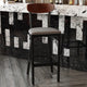 Walnut Wood Back/Gray Vinyl Seat |#| Commercial Metal Barstool with Vinyl Seat and Wood Boomerang Back-Gray/Walnut