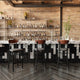 Walnut Wood Back/Gray Vinyl Seat |#| Commercial Metal Barstool with Vinyl Seat and Wood Boomerang Back-Gray/Walnut