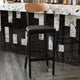 Natural Birch Wood Back/Black Vinyl Seat |#| Commercial Metal Barstool with Vinyl Seat and Wood Boomerang Back-Black/Natural