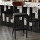 Walnut Wood Back/Black Vinyl Seat |#| Commercial Metal Barstool with Vinyl Seat and Wood Boomerang Back-Black/Walnut