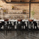 Walnut Wood Back/Black Vinyl Seat |#| Commercial Metal Barstool with Vinyl Seat and Wood Boomerang Back-Black/Walnut