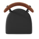 Walnut Wood Back/Black Vinyl Seat |#| Commercial Metal Barstool with Vinyl Seat and Wood Boomerang Back-Black/Walnut